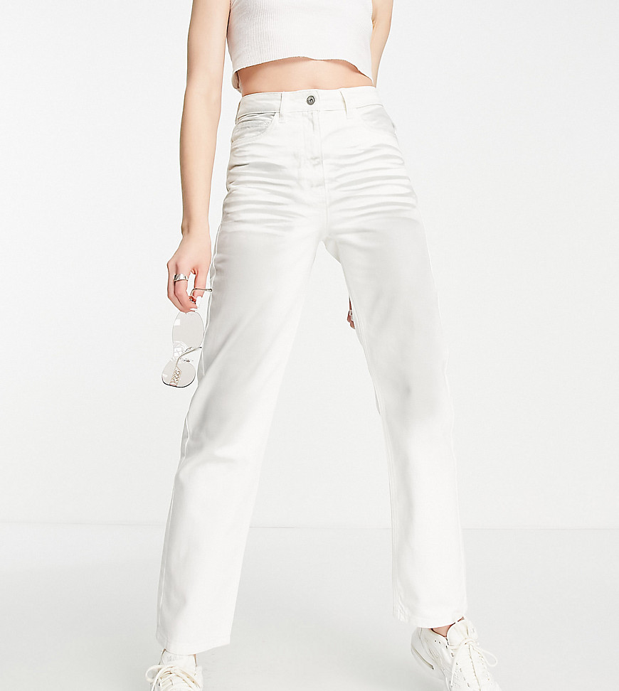 Collusion X005 Mid Rise Straight Leg Jeans In Y2k Wash In White