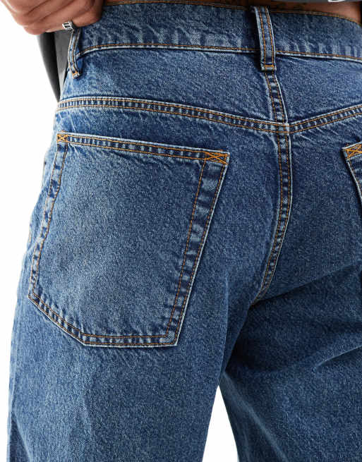 COLLUSION – X005 – Niebieskie jeansy z prostymi nogawkami, 4 z 5