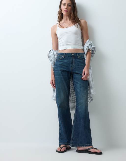 COLLUSION X005 relaxed bootcut jean in 90s slubby dark wash, 2 of 5