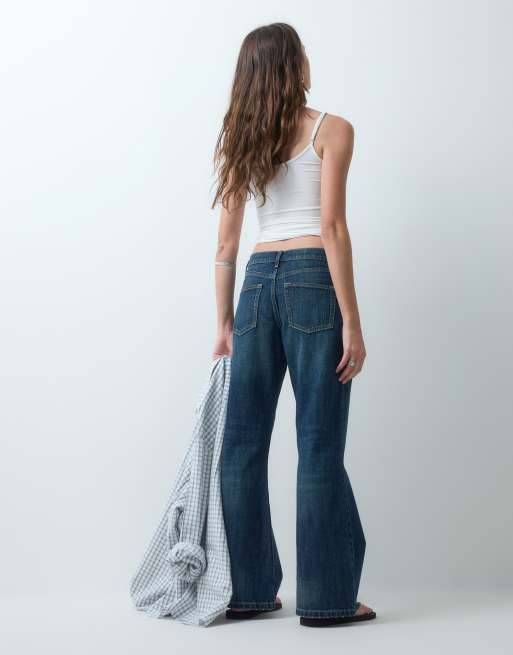 COLLUSION X005 relaxed bootcut jean in 90s slubby dark wash, 4 of 5
