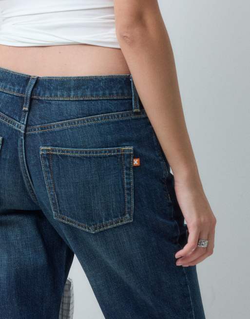 COLLUSION X005 relaxed bootcut jean in 90s slubby dark wash, 5 of 5