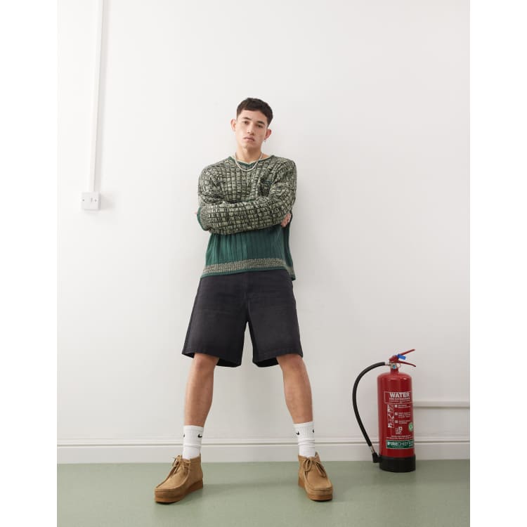 COLLUSION X005 skater jort in washed black | ASOS