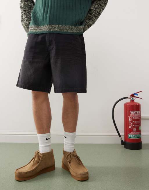 COLLUSION X005 skater jort in washed black | ASOS