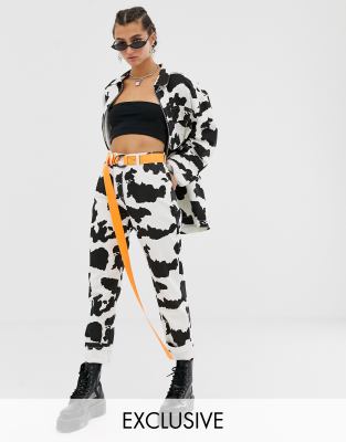 asos cow print jeans