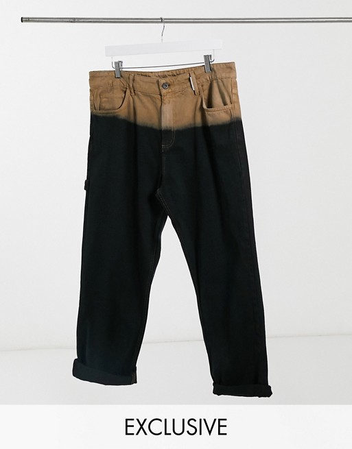 COLLUSION x005 straight leg jeans in dip dye