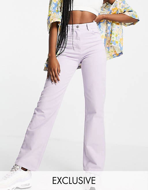 Women COLLUSION x005 straight leg jeans in violet 