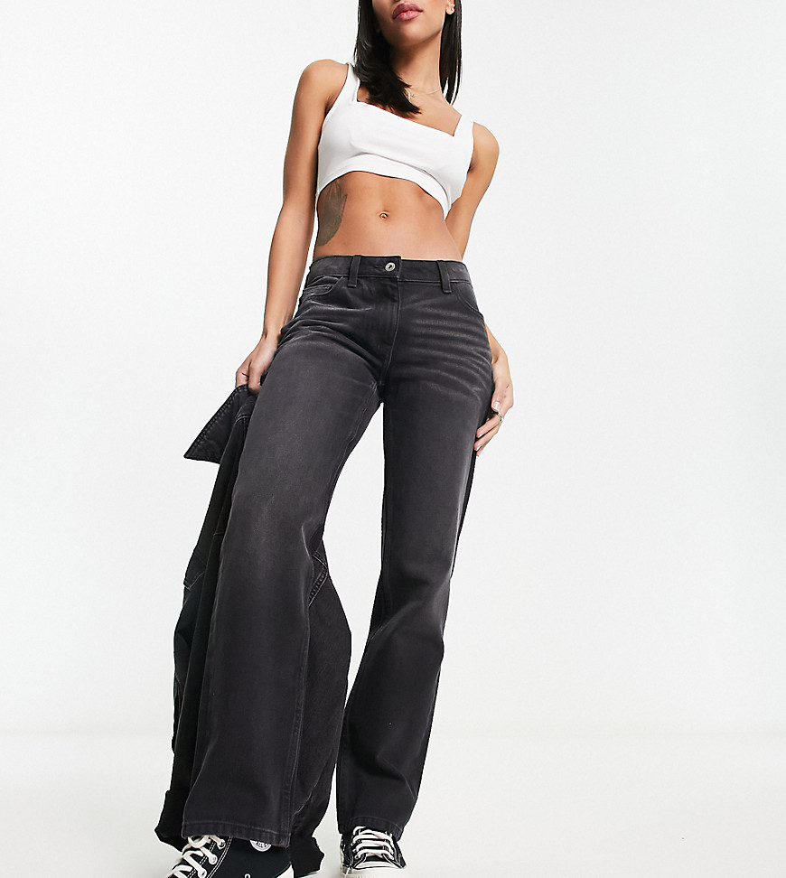 Shop Collusion X005 Straight Leg Jeans In Washed Black