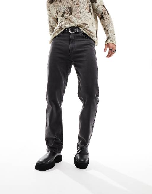 COLLUSION X005 straight leg jeans in washed black