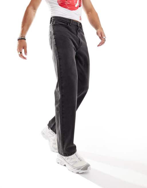 COLLUSION X005 straight leg jeans in washed black, 4 of 5