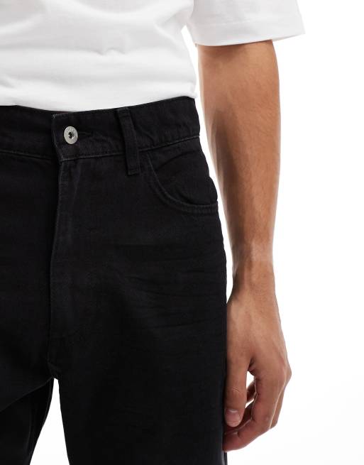 COLLUSION X005 straight leg jeans in washed black, 4 of 5