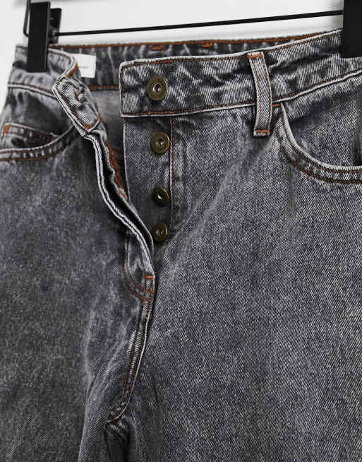 COLLUSION – x005 – Svarta stentvättade jeans med raka ben i 90-talsinspirerad stil, 3 av 4