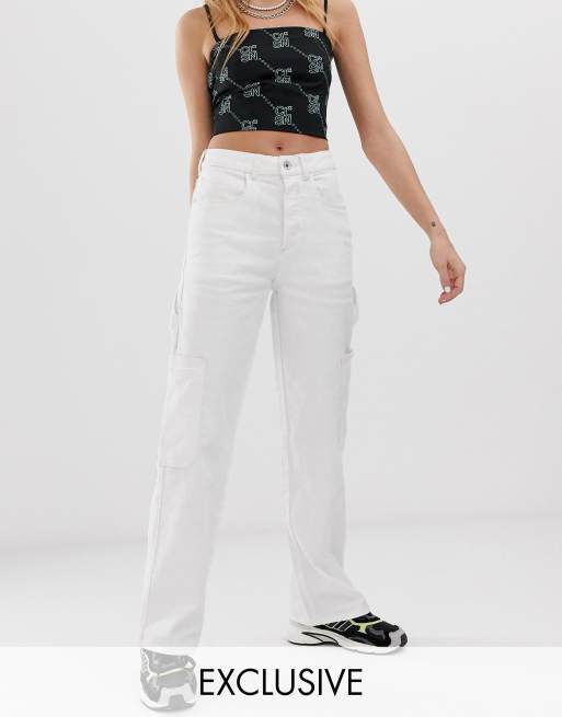 White utility sale jeans