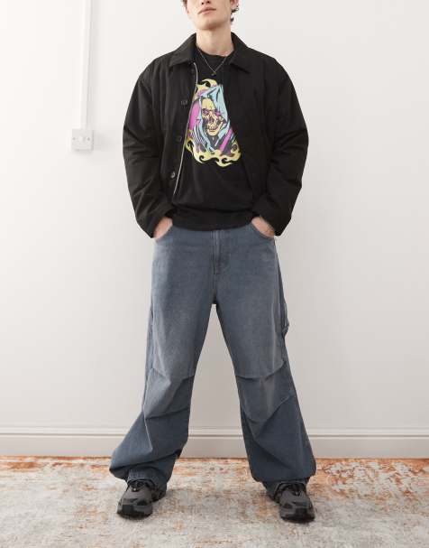COLLUSION X006 barrel skate jeans in smokey wash - GREY - view 1