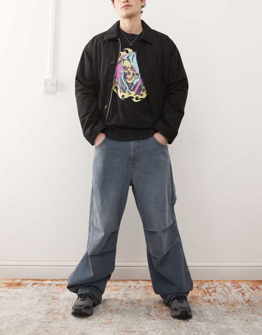 COLLUSION X006 barrel skate jeans in smokey wash