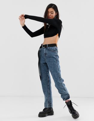 mom jeans acid wash