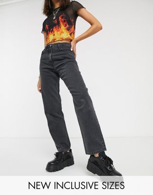 COLLUSION x006 mom jeans in washed black