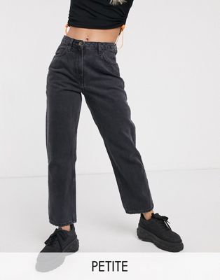 petite washed black jeans
