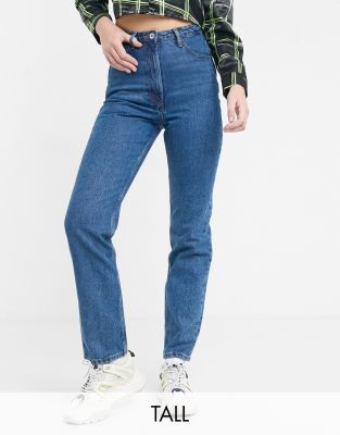 stone washed mom jeans