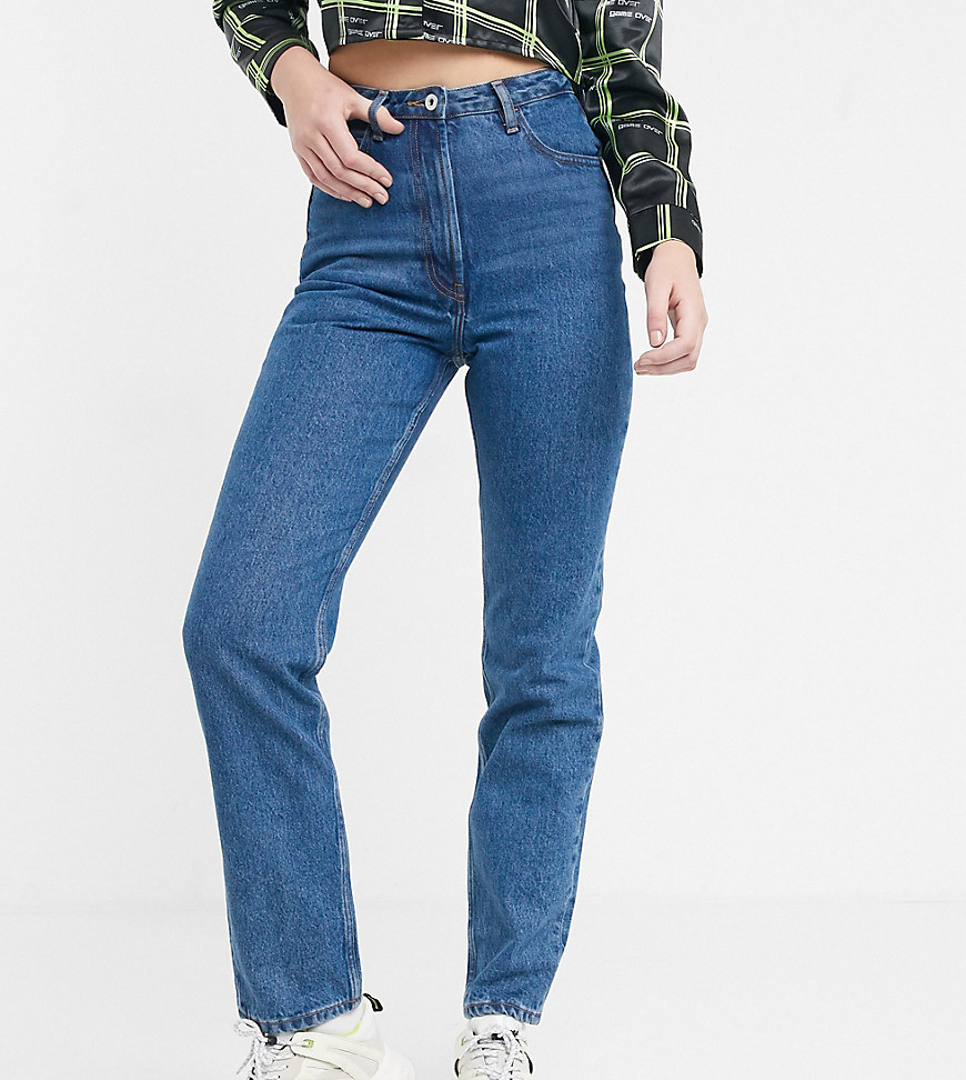 COLLUSION x006 – Tall – Mörkblå stentvättade mom jeans