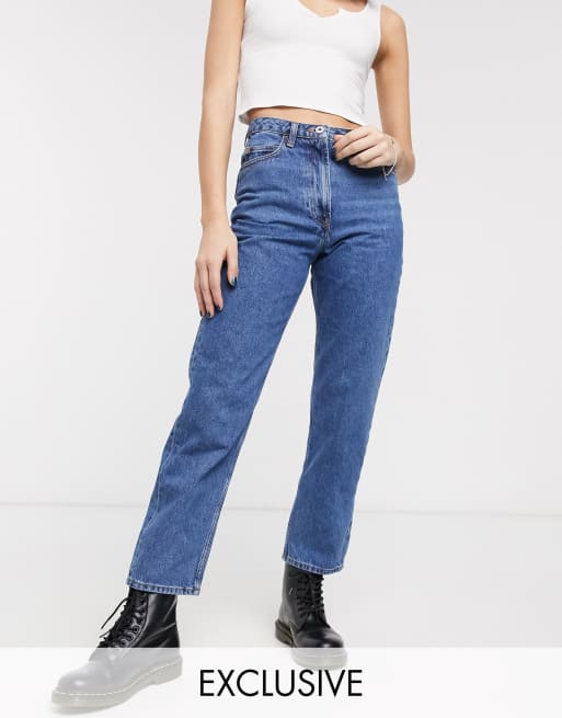 COLLUSION x006 vintage mom jeans in dark stone wash blue | ASOS