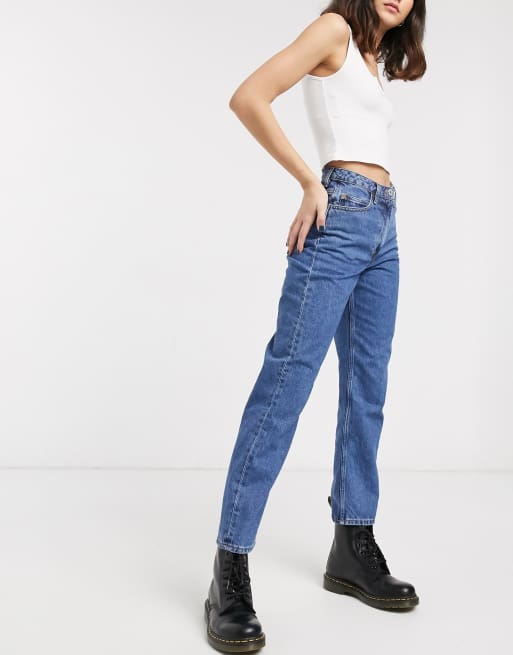 Collusion x006 mom jeans in dark stone wash blue clearance