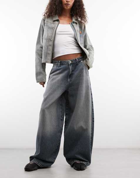 COLLUSION X006 XL ballongjeans med låg midja i stonewash - view 1