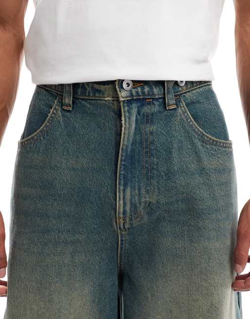 COLLUSION X006 xl balloon jean in green cast wash, 4 of 5