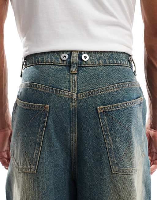 COLLUSION X006 xl balloon jean in green cast wash, 5 of 5