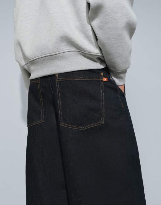 COLLUSION X006 XL balloon jean with pleats in dark rinse wash, 5 of 5