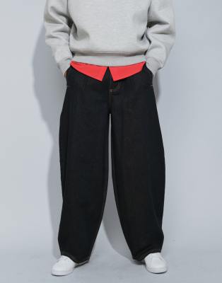 Collusion X006 Xl Balloon Jeans With Pleats In Black