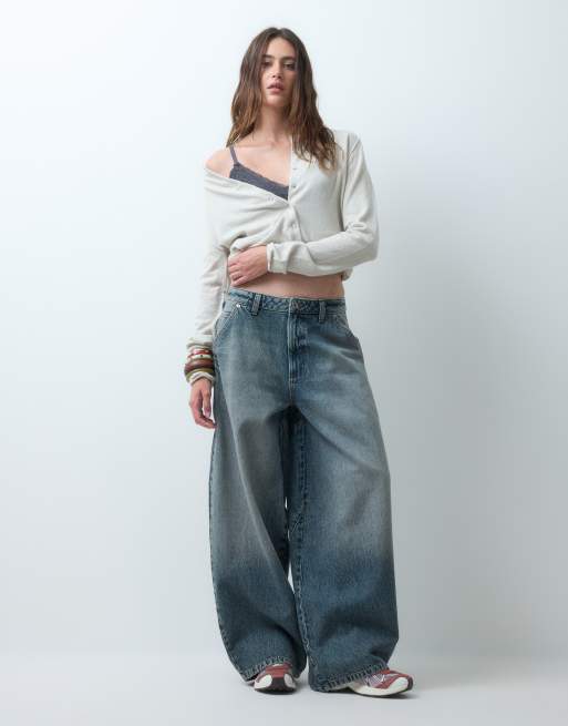 COLLUSION X006 XL balloon low rise jean in stonewash, 4 of 5