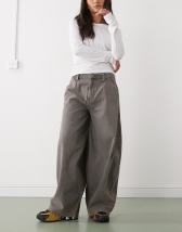 ASOS DESIGN cargo barrel leg jeans with utility pockets in khaki green