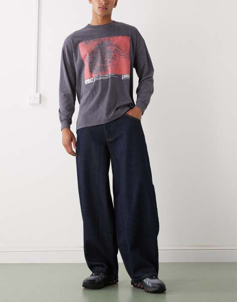 COLLUSION X006 XL balloon low rise jeans in rinse - view 1