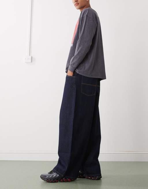COLLUSION X006 XL balloon low rise jeans in rinse