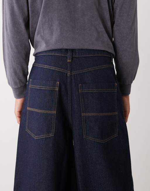 COLLUSION X006 XL balloon low rise jeans in rinse