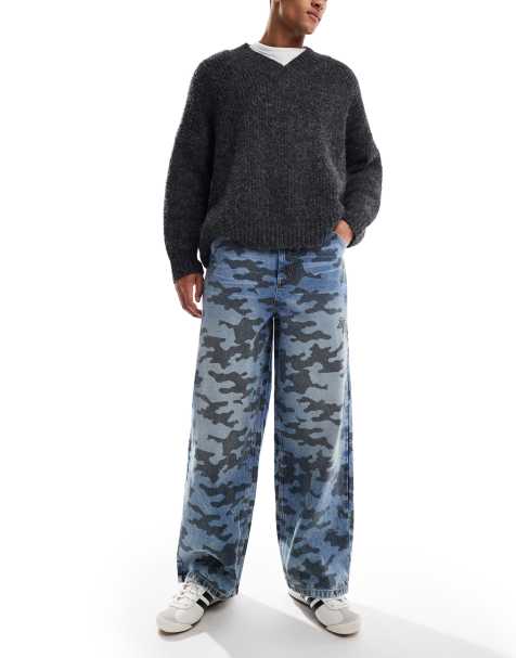 COLLUSION - X007 - Jean baggy XL à motif camouflage au laser - view 1