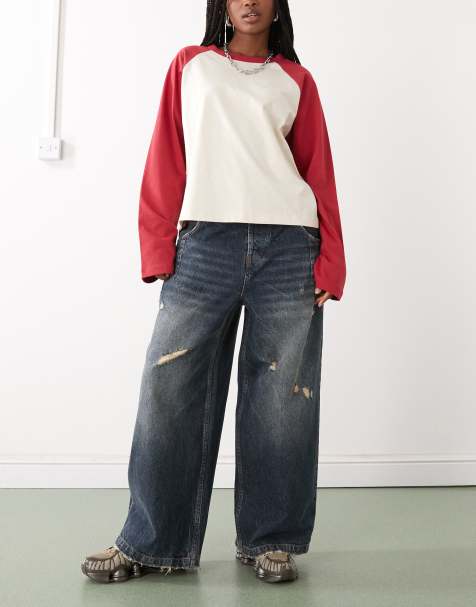 COLLUSION X007 XL baggy jean in destroyed wash