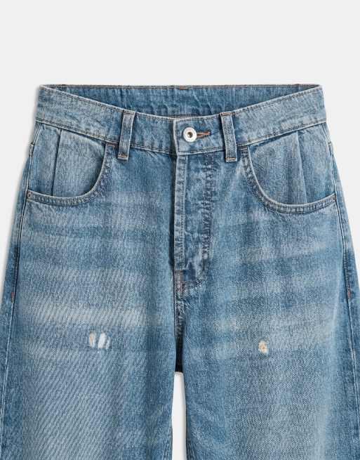 COLLUSION X007 XL baggy adjustable low rise jean in worn wash, 10 of 10