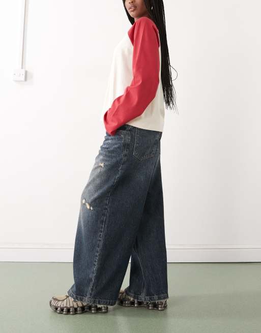 COLLUSION X007 XL baggy jeans in destroyed wash, 2 of 5