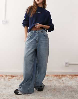 COLLUSION - X007 - XL-Baggy-Jeans in heller Waschung-Blau