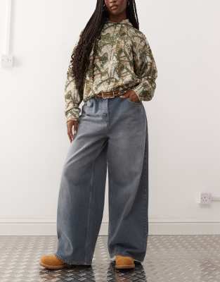 Collusion COLLUSION X007 XL baggy jeans in smokey wash - GREY