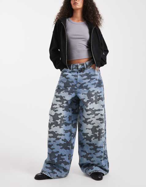 COLLUSION - X007 - XL Baggy jeans met lage taille in camouflageprint - view 1