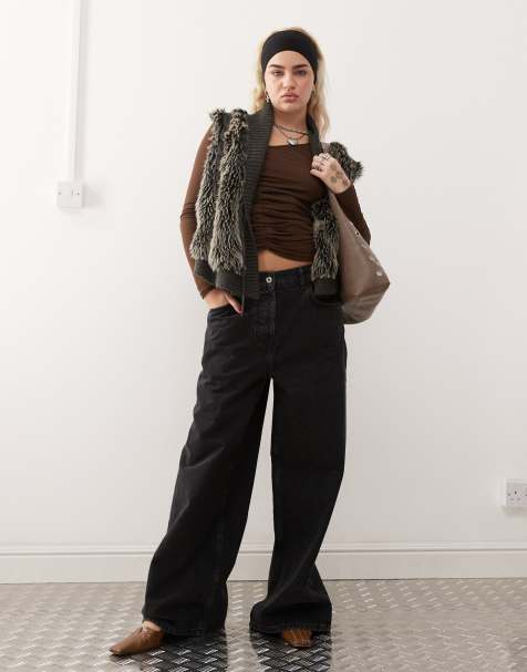 COLLUSION - X007 - XL baggy jeans met wassing in zwart - view 1