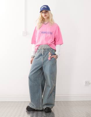 Collusion X007 Xl Baggy Jeans With Back Print