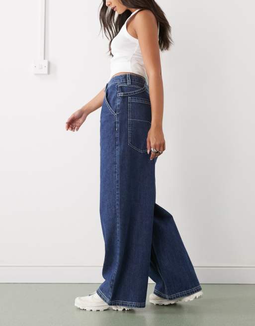 COLLUSION - X007 XL - Baggy og lavtaljede skater-jeans i skylle denim, 2 af 5