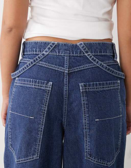 COLLUSION - X007 XL - Baggy og lavtaljede skater-jeans i skylle denim, 5 af 5