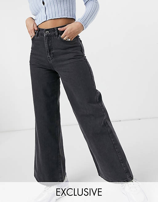 COLLUSION x008 90s wide leg jeans in washed black