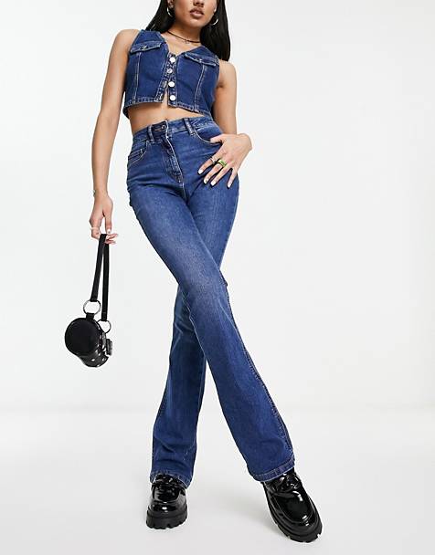 jeans a vita alta e fondo ampio limone con strappiONLY in Denim di colore Giallo Donna Abbigliamento da Jeans da Jeans a zampa delefante Hope 
