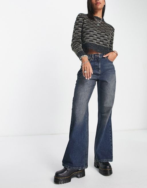 mid rise relaxed flare jeans