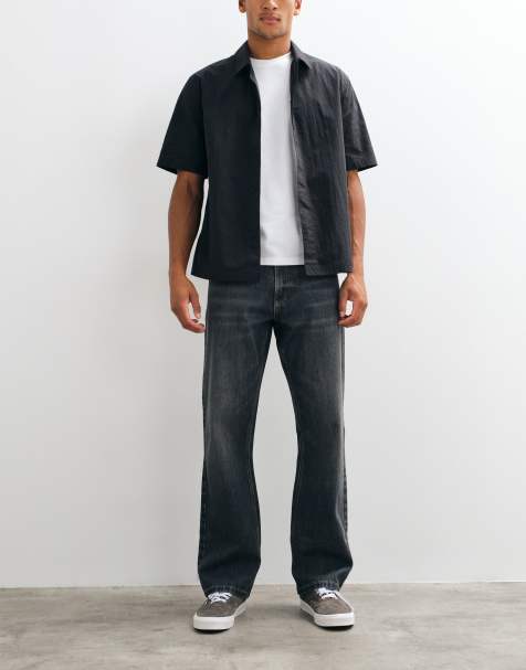 COLLUSION X008 relaxed straight leg in grunge gray wash - view 1